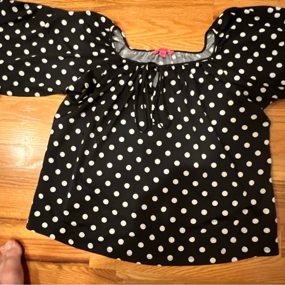 Vintage Betsy Johnson Polka Dot top size M - Picture 7 of 8